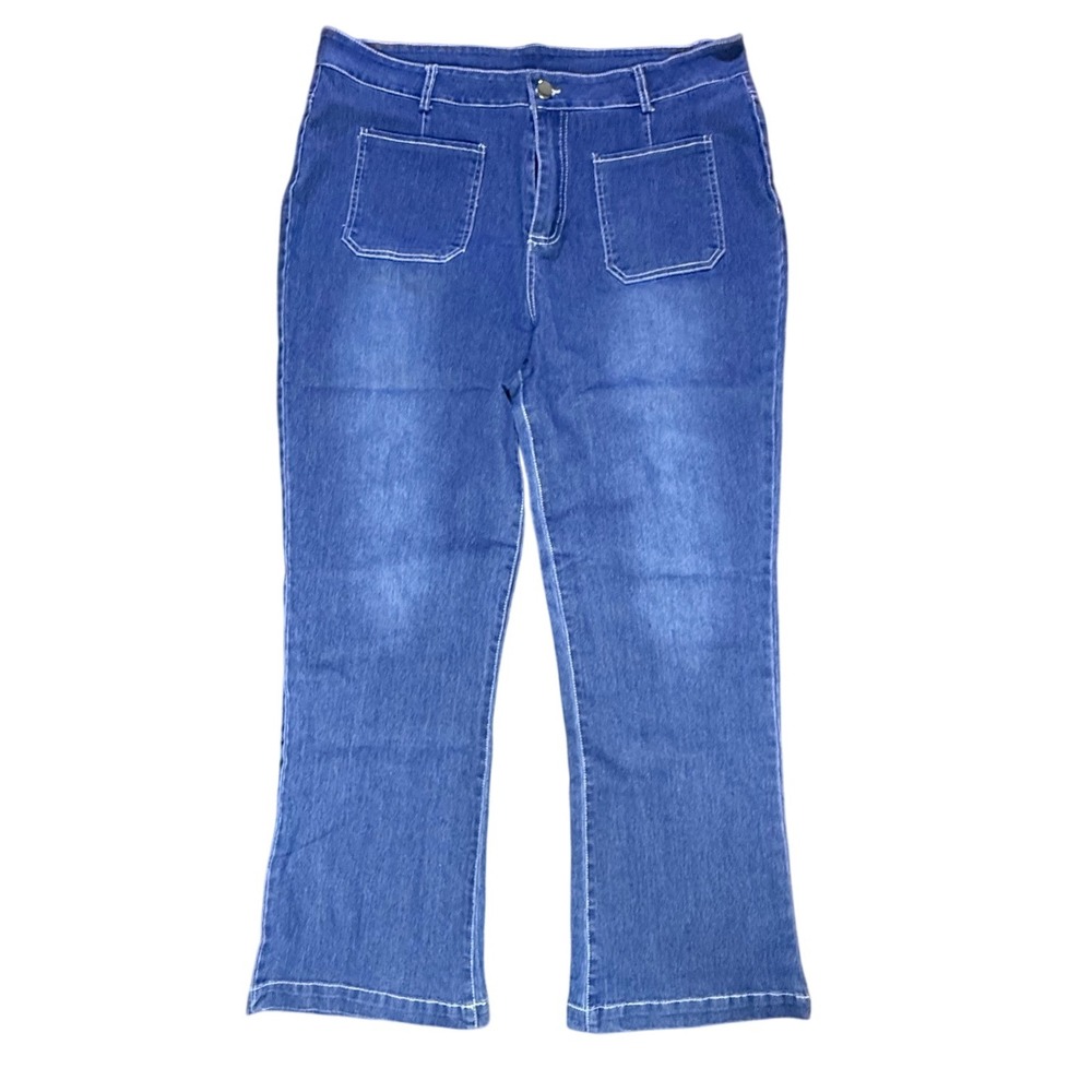 Denim Jeans‎ Wide Leg High Waist Pockets Blue 3XL
